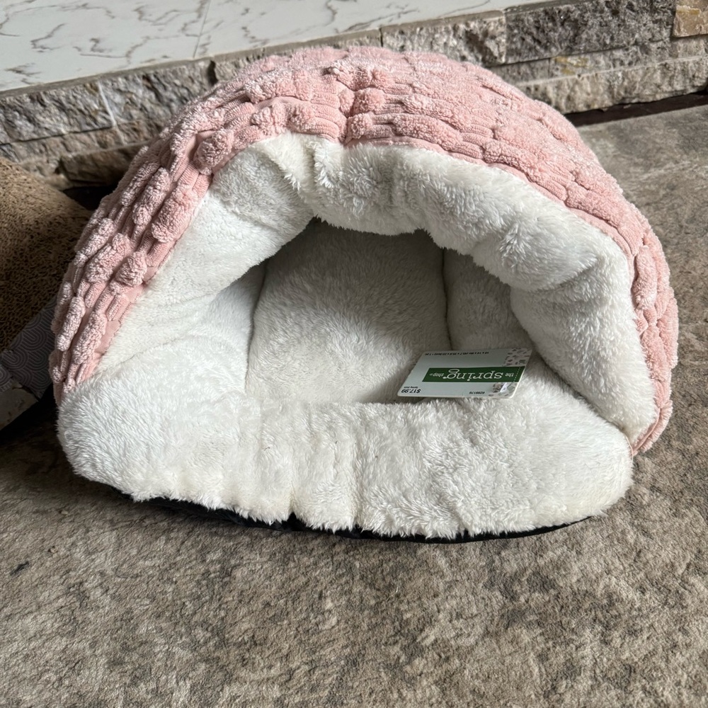 The Spring Shop White and Pink Plush Companion